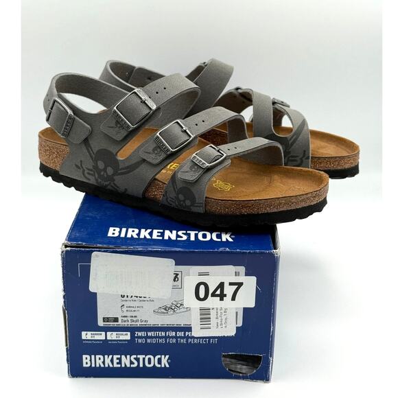 Birkenstock Canberra Kids Birko Flor Sandals Dark Gray Skull Size US5 EU36 - Picture 2 of 9